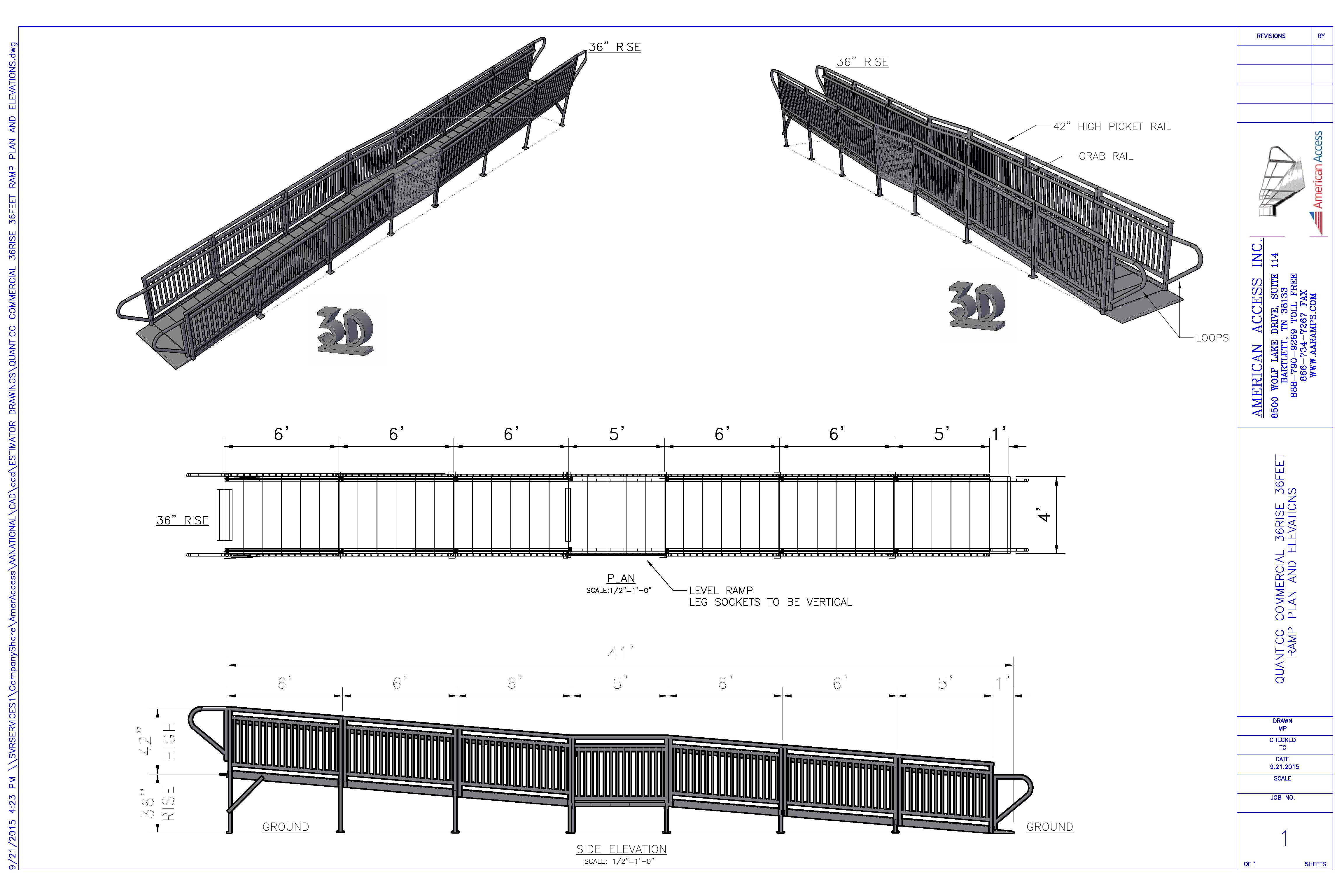 CAD for Straight Ramp American Access Ramps