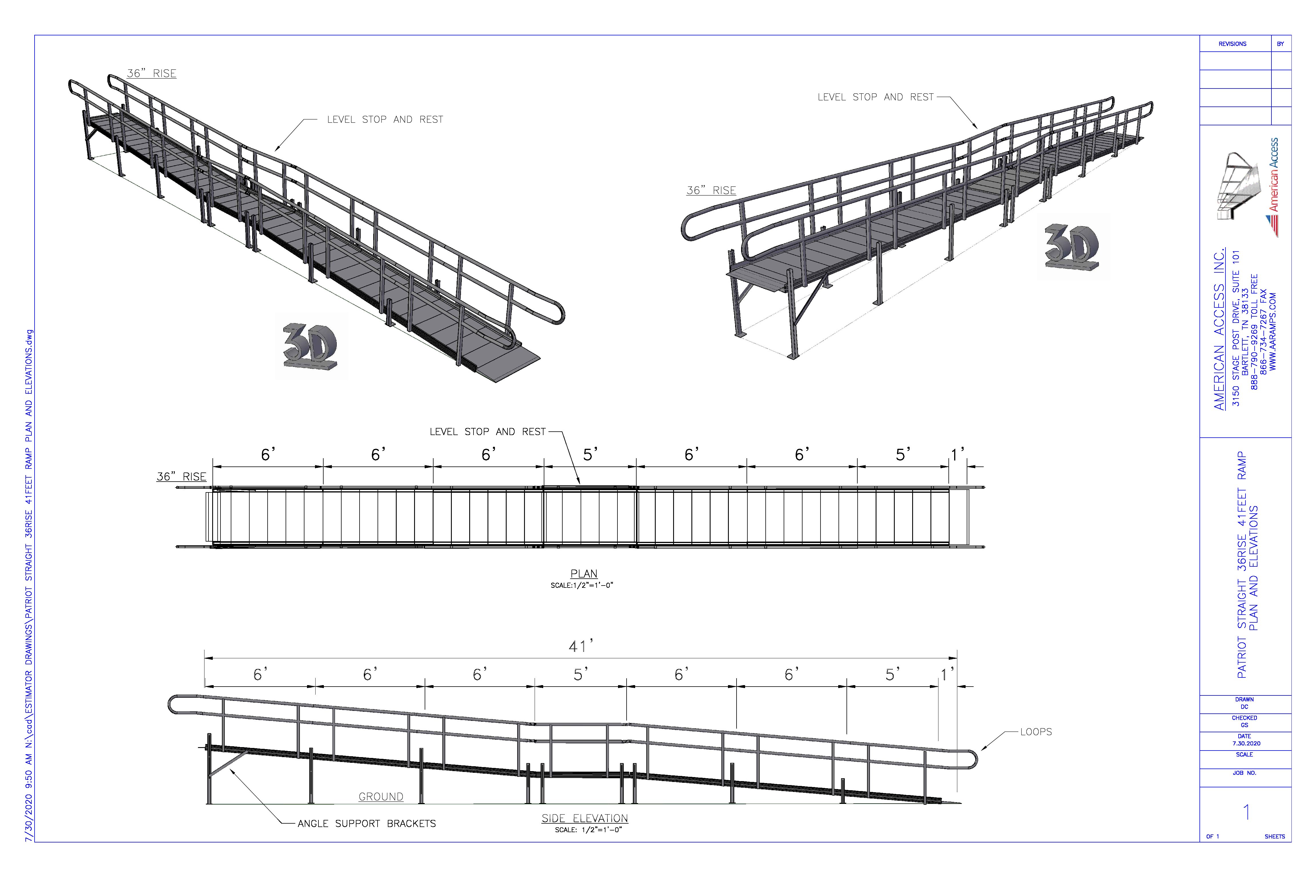 PATRIOT STRAIGHT 36RISE 41FEET RAMP PLAN AND ELEVATIONS - American ...